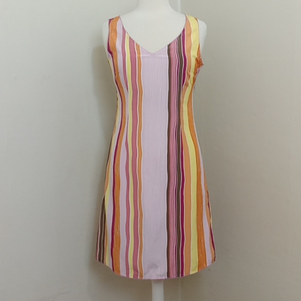 Max & Co. Active Size 8 Striped Orange Yellow Casual Day Dress